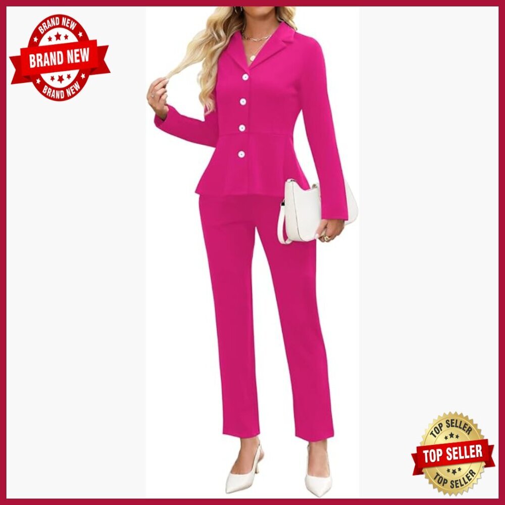 Long Sleeve Blazer Pantsuit Set for Business Office Work Formal Occasions